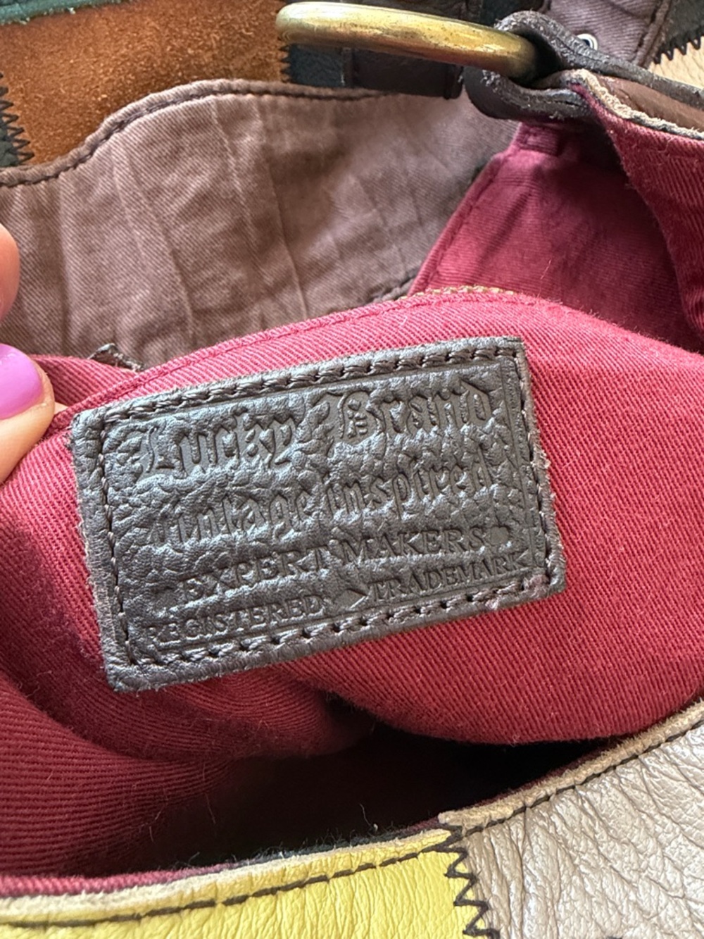 Lucky Brand Multicolor Patchwork Leather Shoulder Bag - Picture 2 of 7
